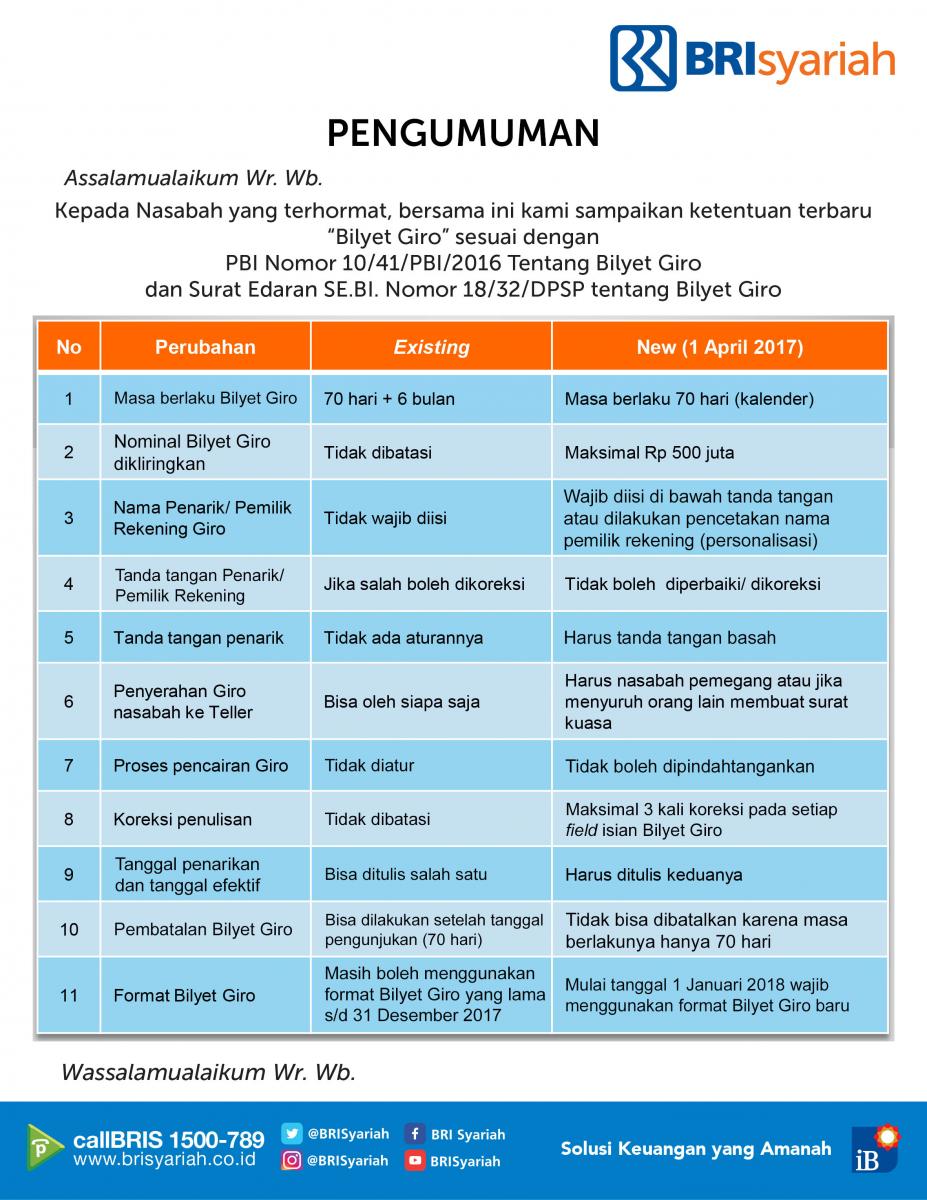 pengumuman bilyet giro